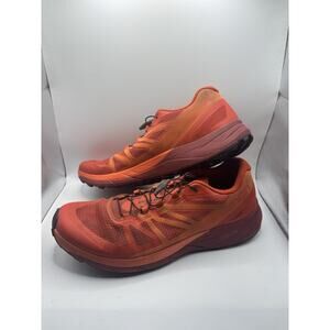 Salomon Sense Ride Vibe Ortholite Orange Red Trail Shoes Men Size 12.5 US 398490